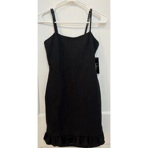 Lulus‎ Spoonful of Sass Black Ruffled Bodycon Mini Dress Size XS NWT